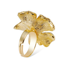 Load image into Gallery viewer, Fashion Gold-Plated Edging Flower Ring for Women(Gold with Diamond, US, Adjustable Size)(Gold) - Mega Discount Store Ghana