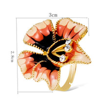 Load image into Gallery viewer, Fashion Gold-Plated Edging Flower Ring for Women(Gold with Diamond, US, Adjustable Size)(Gold) - Mega Discount Store Ghana