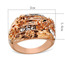 Load image into Gallery viewer, Fashion Rose Gold Plated Rosette with Rhinestone Ring for Women Gold with Diamond - Mega Discount Store Ghana
