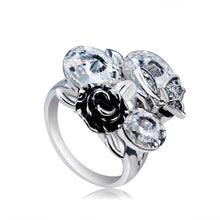 Load image into Gallery viewer, Fashion Silver-Plated Flower Butterfly with Three Diamond-Shaped Crystal Ring Silver with Diamond - Mega Discount Store Ghana