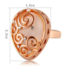 Load image into Gallery viewer, Fashion Zircon Pattern Plated Rose Drop-Shaped Crystal Ring for Women Gold with Diamond, - Mega Discount Store Ghana