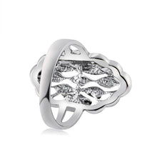 Load image into Gallery viewer, Silver-plated Flower with Zircon-embedded Dark Red Crystal Ring for Women Silver with Diamond - Mega Discount Store Ghana