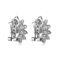Load image into Gallery viewer, Silver Plated Clear Crystal Petal Flower Earrings (Silver) - Mega Discount Store Ghana