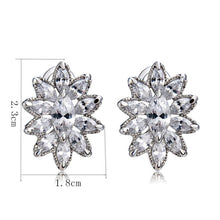 Load image into Gallery viewer, Silver Plated Clear Crystal Petal Flower Earrings (Silver) - Mega Discount Store Ghana
