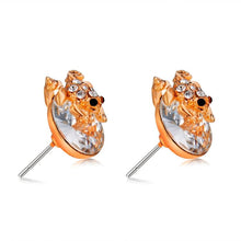 Load image into Gallery viewer, Rose Gold Plated Zircon Frog Clear Crystal Stud Earrings (Gold) - Mega Discount Store Ghana