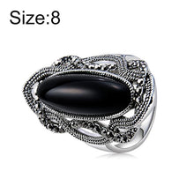 Load image into Gallery viewer, Silver-Plated Lace with Black Zircon- Strips of Colored Crystal Ring Silver with Diamond (Black) - Mega Discount Store Ghana