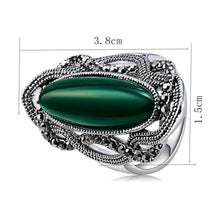Load image into Gallery viewer, Silver-Plated Lace with Black Zircon- Strips of Colored Crystal Ring Silver with Diamond (Black) - Mega Discount Store Ghana