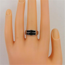 Load image into Gallery viewer, Silver-Plated Inlaid Black Rectangular Square Ring for Women Silver with Diamond - Mega Discount Store Ghana