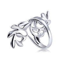 Load image into Gallery viewer, Silver-Plated Tangled Flowers with Black Zircon Ring for Women Silver with Diamond - Mega Discount Store Ghana