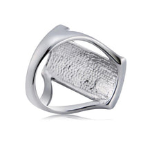 Load image into Gallery viewer, Silver-Plated Rectangle with Blue Crystal Ring for Women Silver with Diamond - Mega Discount Store Ghana
