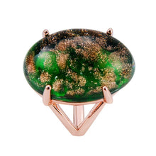 Load image into Gallery viewer, Gold Plated with Clear Glass and Gold-Plated Ring for Women Gold with Gemstone. - Mega Discount Store Ghana
