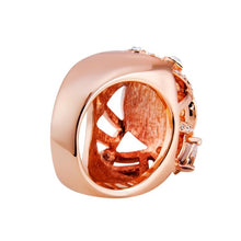 Load image into Gallery viewer, Rose-plated Openwork Gold-inlaid Zircon Crystal Inlaid Opal Ring for Women Gold with Diamond - Mega Discount Store Ghana