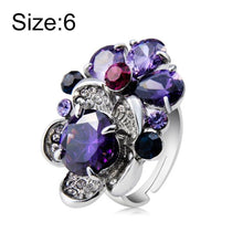 Load image into Gallery viewer, Silver Plated Zircon Inlay Purple Crystal Ring for Women Silver with Diamond - Mega Discount Store Ghana
