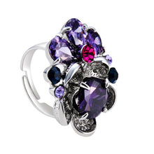 Load image into Gallery viewer, Silver Plated Zircon Inlay Purple Crystal Ring for Women Silver with Diamond - Mega Discount Store Ghana