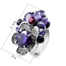Load image into Gallery viewer, Silver Plated Zircon Inlay Purple Crystal Ring for Women Silver with Diamond - Mega Discount Store Ghana