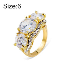 Load image into Gallery viewer, Gold-Plated and Zircon-Embedded Transparent Diamond-Shaped Crystal Ring for Women Gold with Diamond - Mega Discount Store Ghana