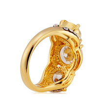 Load image into Gallery viewer, Gold-Plated and Zircon-Embedded Transparent Diamond-Shaped Crystal Ring for Women Gold with Diamond - Mega Discount Store Ghana