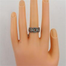 Load image into Gallery viewer, Silver Plated Black Zircon Cutout Square Ring for Women Silver with Diamond - Mega Discount Store Ghana