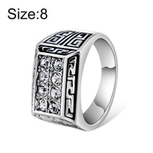 Load image into Gallery viewer, Silver-Plated Rectangular Studded Zircon Ring for Women Silver with Diamond - Mega Discount Store Ghana