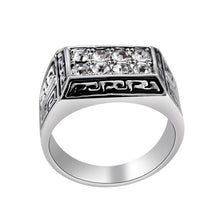 Load image into Gallery viewer, Silver-Plated Rectangular Studded Zircon Ring for Women Silver with Diamond - Mega Discount Store Ghana