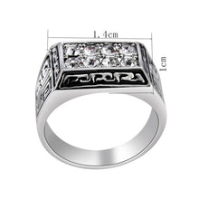 Load image into Gallery viewer, Silver-Plated Rectangular Studded Zircon Ring for Women Silver with Diamond - Mega Discount Store Ghana