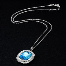 Load image into Gallery viewer, Round Blue Crystal Pendant Necklace - Mega Discount Store Ghana