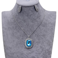 Load image into Gallery viewer, Round Blue Crystal Pendant Necklace - Mega Discount Store Ghana
