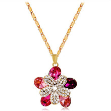 Load image into Gallery viewer, Double Plum Design Crystal Pendant Necklace - Mega Discount Store Ghana