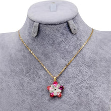 Load image into Gallery viewer, Double Plum Design Crystal Pendant Necklace - Mega Discount Store Ghana