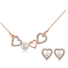 Load image into Gallery viewer, Heart-shaped Man-made Pearl Necklace + Earrings - Mega Discount Store Ghana