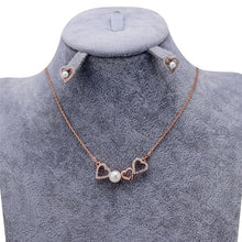 Load image into Gallery viewer, Heart-shaped Man-made Pearl Necklace + Earrings - Mega Discount Store Ghana