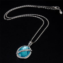 Load image into Gallery viewer, Blue Oval Pendant Necklace - Mega Discount Store Ghana