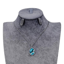 Load image into Gallery viewer, Blue Oval Pendant Necklace - Mega Discount Store Ghana