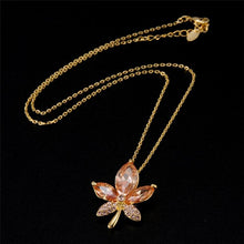 Load image into Gallery viewer, Maple Leaf Style Zircon + Alloy Pendant Necklace - Mega Discount Store Ghana