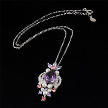 Load image into Gallery viewer, Colorful Zircon Imitation Pearl Inlaid Pendant Necklace - Mega Discount Store Ghana
