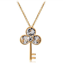 Load image into Gallery viewer, 18K Gold Plating Zinc Alloy Lovers Key Necklace Artificial Diamond Pendant, Chain Length: 45cm - Mega Discount Store Ghana