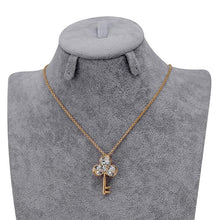 Load image into Gallery viewer, 18K Gold Plating Zinc Alloy Lovers Key Necklace Artificial Diamond Pendant, Chain Length: 45cm - Mega Discount Store Ghana