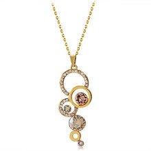 Load image into Gallery viewer, 14K Gold Plating Zinc Alloy Crystal Inlaid Necklace Artificial Diamond Pendant, Chain Length: 43cm - Mega Discount Store Ghana