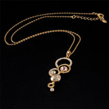 Load image into Gallery viewer, 14K Gold Plating Zinc Alloy Crystal Inlaid Necklace Artificial Diamond Pendant, Chain Length: 43cm - Mega Discount Store Ghana