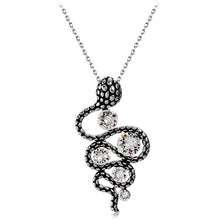 Load image into Gallery viewer, Crystal Inlay Twisted Snake Pendant Necklace, Chain Length: 43cm - Mega Discount Store Ghana