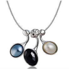 Load image into Gallery viewer, Lady Three Peas Design Crystal Pendant Necklace, Chain Length: 51cm - Mega Discount Store Ghana