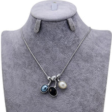 Load image into Gallery viewer, Lady Three Peas Design Crystal Pendant Necklace, Chain Length: 51cm - Mega Discount Store Ghana