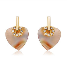 Load image into Gallery viewer, 2 PCS Heart-shaped Rhinestone Freshwater Shell Earrings - Mega Discount Store Ghana
