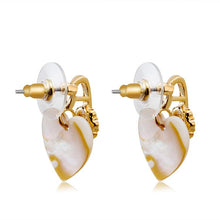 Load image into Gallery viewer, 2 PCS Heart-shaped Rhinestone Freshwater Shell Earrings - Mega Discount Store Ghana