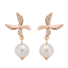 Load image into Gallery viewer, 2 PCS Imitation Pearl Leaf Butterfly Style Earrings - Mega Discount Store Ghana