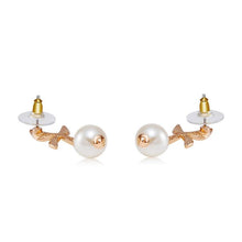 Load image into Gallery viewer, 2 PCS Imitation Pearl Leaf Butterfly Style Earrings - Mega Discount Store Ghana