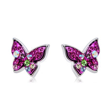 Load image into Gallery viewer, 2 PCS Fashion Cute Butterfly Style Alloy + Crystal Decoration Stud Earrings - Mega Discount Store Ghana