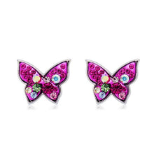 Load image into Gallery viewer, 2 PCS Fashion Cute Butterfly Style Alloy + Crystal Decoration Stud Earrings - Mega Discount Store Ghana