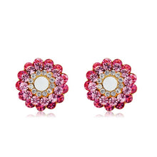 Load image into Gallery viewer, 2 PCS Fashion Alloy Crystal Diamond Flowers Earrings - Mega Discount Store Ghana