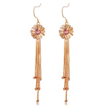 Load image into Gallery viewer, 2 PCS Fashion Tassel Flower Rose Gold Pendant Earrings - Mega Discount Store Ghana